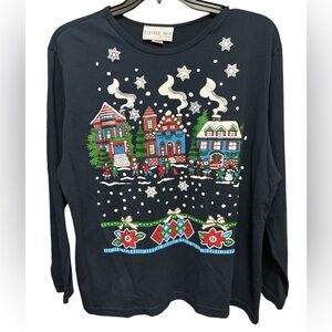 BEDFORD FAIR women’s‎ size 1X Christmas long sleeve shirt